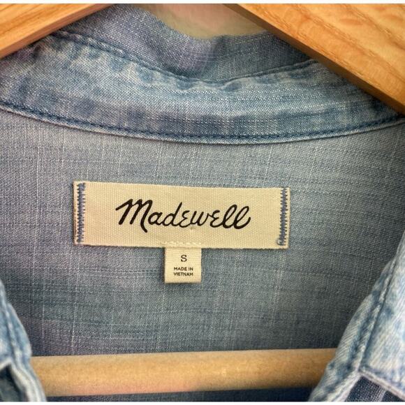 Madewell Chambray Denim Knot Front Top - Picture 4 of 5
